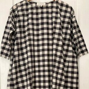THE GREAT. b&w plaid dress with slip